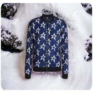 NEW Perfect Moment Star Mesh Zip-Up Ski Jacket in Blue Luxury Activewear XS NWT